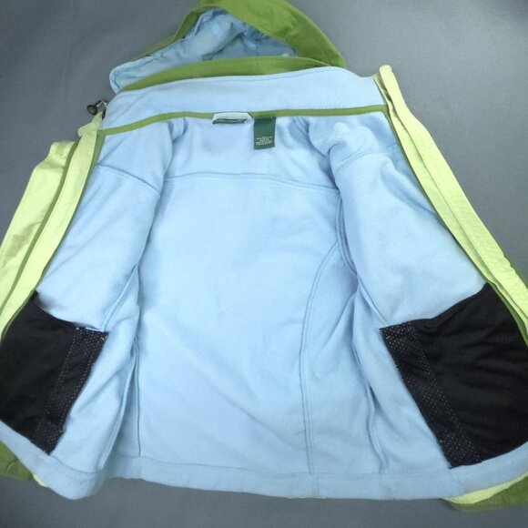 LL Bean Jacket Womens M Green Blue Zip Out Fleece Coat Liner Hooded Outdoors - Picture 5 of 16